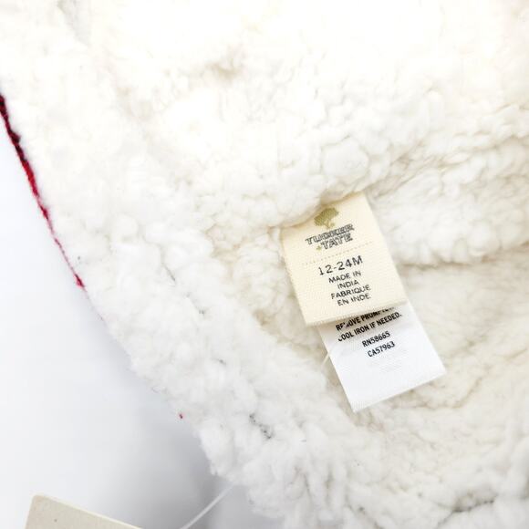 Tucker + Tate Baby Red Buffalo Check Faux Fur Earflap Bomber Hat Cap 12-24M - Picture 3 of 3